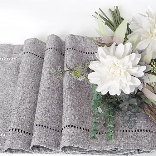 LOMOHOO Rustic Table Runner 72 Inches Long Linen Grey Table Runner,Farmhouse Table Runners,Modern Table Runners for Kitchen Dining Table Decoration13x72Inches - Image 3