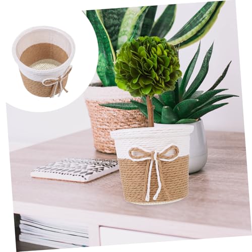 Panier tissé corde papier ifundom cache-pot rond étanche 2x - 5