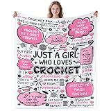 MOUND BOOM Crochet Blanket Gifts for Women Sister,Crocheters Accessories Funny Pattern Blankets and Throws,Crochet Knitting Lovers Gifts for Coworkers Mom Friends 50'X40'