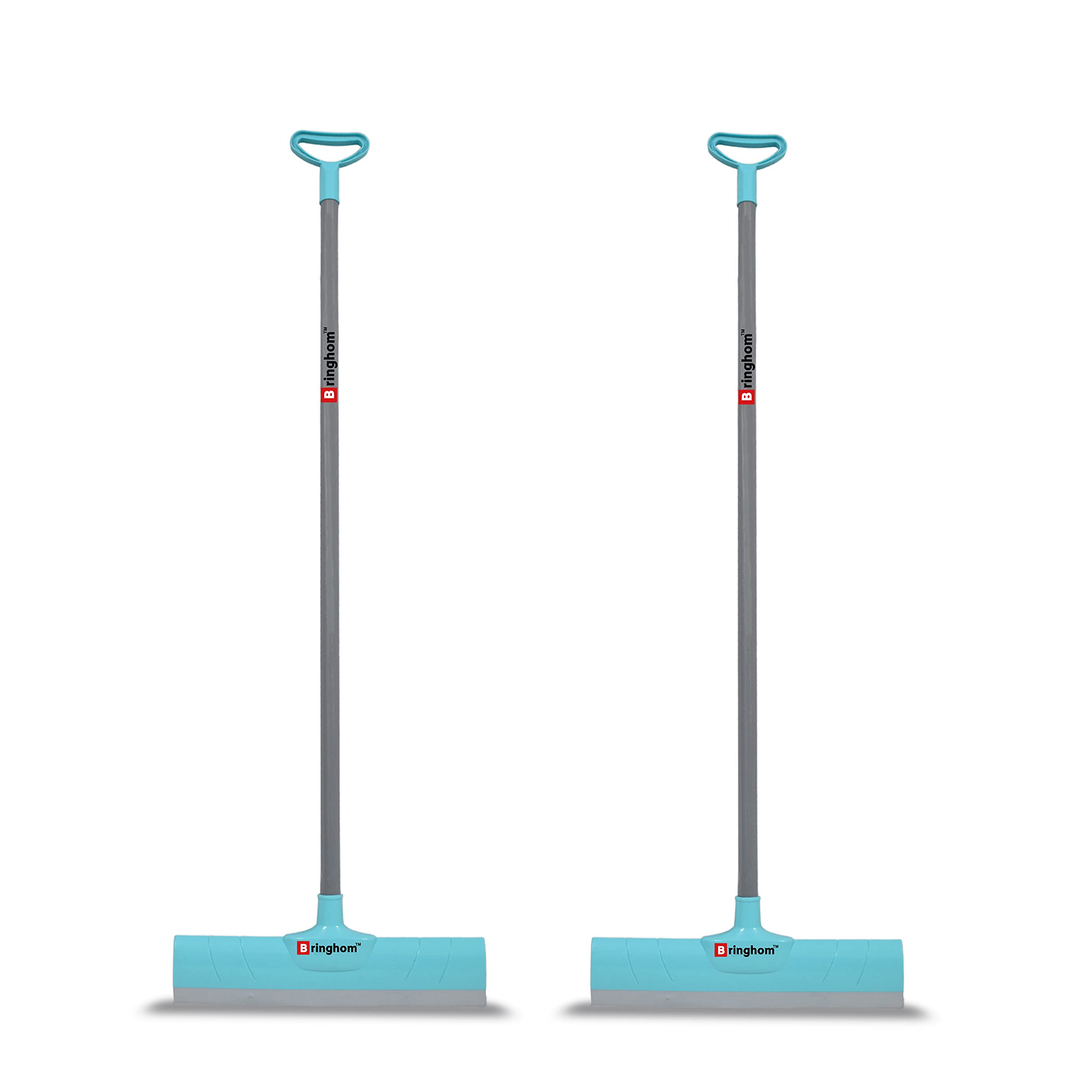 Bringhom Pack of 2 Super Squeegee Floor Wiper with Sharp Rubber Edge Blade Long Handle for Home, Bathroom Floor Cleaning (Aqua Green, Length : 4Feet)-123 (B0BCQLGQ33) Amazon Price History, Amazon Price Tracker