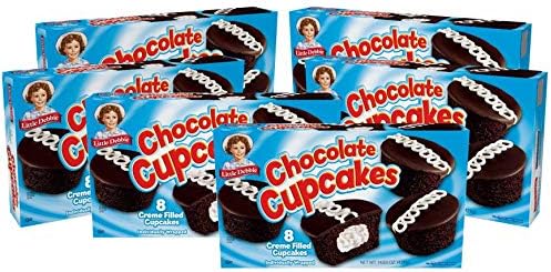 Little Debbie Chocolate Cupcakes, 6 Boxes, 48 Individually Wrapped Chocolate Cupcakes