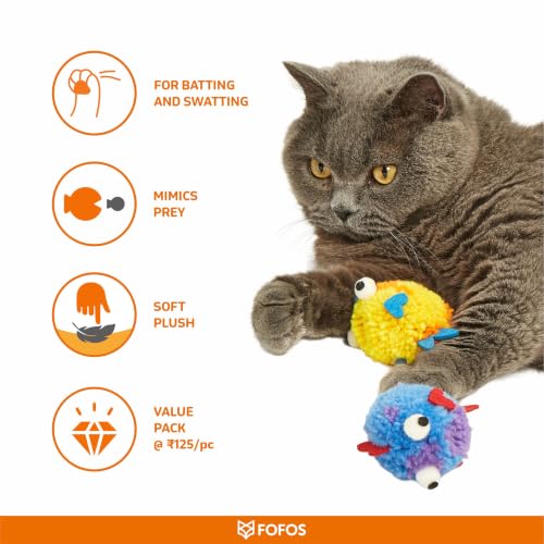 Image of BarkButler x FOFOS Sardine Cat Toy 5pk - Interactive Cat Toys Set with Catnip - Multicoloured