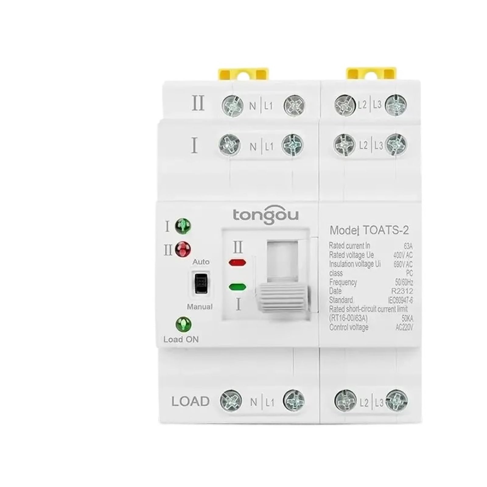 YFHGULBTK Din Rail 2P 4P ATS Dual Power Automatic Transfer Switch Electrical Selector Switches Uninterrupted 110V 220V 63A(110v,4p 63A)