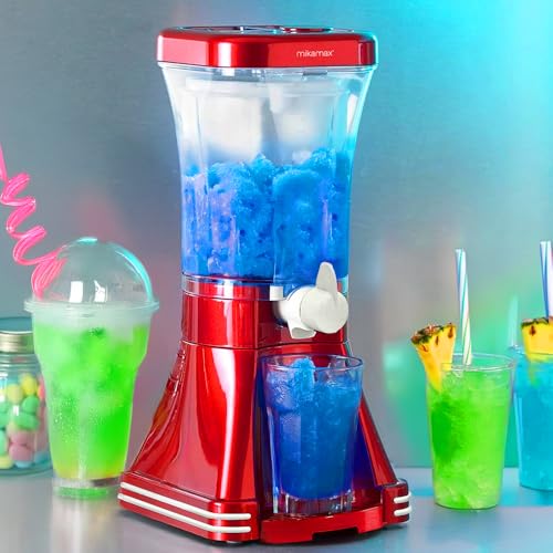 MikaMax Originale Slush-Eis-Maschine – Retro Design, Slush Ice Maker mit 20 Watt – Ideal für Slushies und gefrorene Getränke, 1 Liter Kapazität – Bild 3