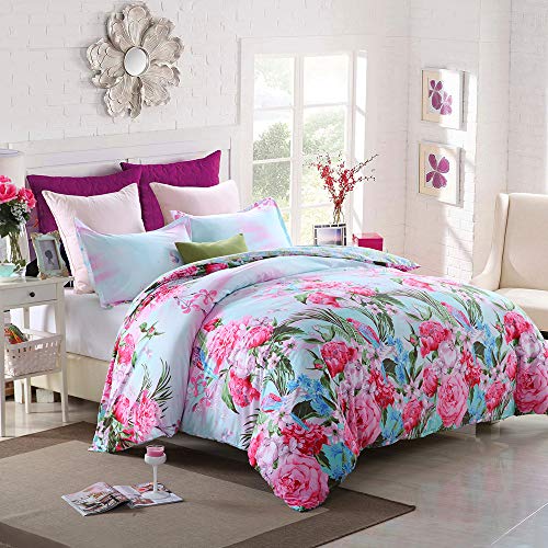 GOOFUN-D4Q 3pcs Duvet Cover Set/Bedding Set 1 Duvet Cover 2 Pillow Shams Lightweight Microfiber Well Designed - Comfortable, Breathable, Soft & Extremely Durable,Full/Queen Size