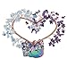 rockcloud Heart Shaped Amethyst Aquamarin Crystal Money Tree Rainbow Titanium Coated Crystals Base Feng Shui Bonsai Reiki Decor Gift for Wealth and Luck