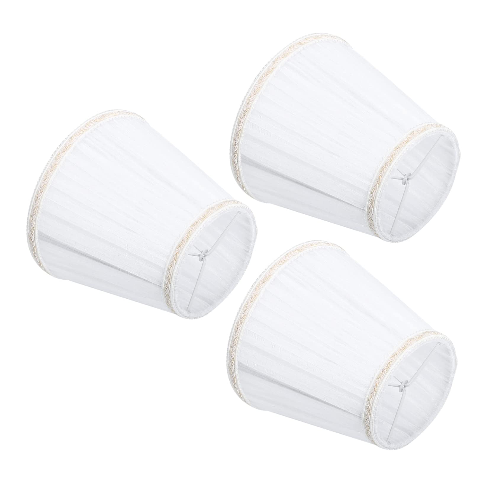TOBBOMEY Elegant 3 Pack Crystal Bubble Light Covers for Bedside Table Lamps White Mesh Easy to Install