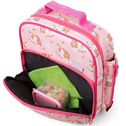 Bentology Insulated Lunch Box W Snack Pocket And Water Bottle Holder - Boys Girls And Kid's Lunchbox Tote Keeps Food Hotter Or Colder Longer - Bag Fits Most Bento Boxes And Containers #TOP3