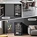 Tylza 24 Bottles Wine Fridge, Wine Cellar with Powerful Compressor, LED Touchscreen, Low-E Tempered Glass Door, Lock, Wine Cooler Refrigerator for Red, White, Champagne or Sparkling Wine, Black