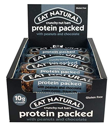Eat Natural Barra de nueces crujientes con cacahuetes y chocolate, 12 x 45 g
