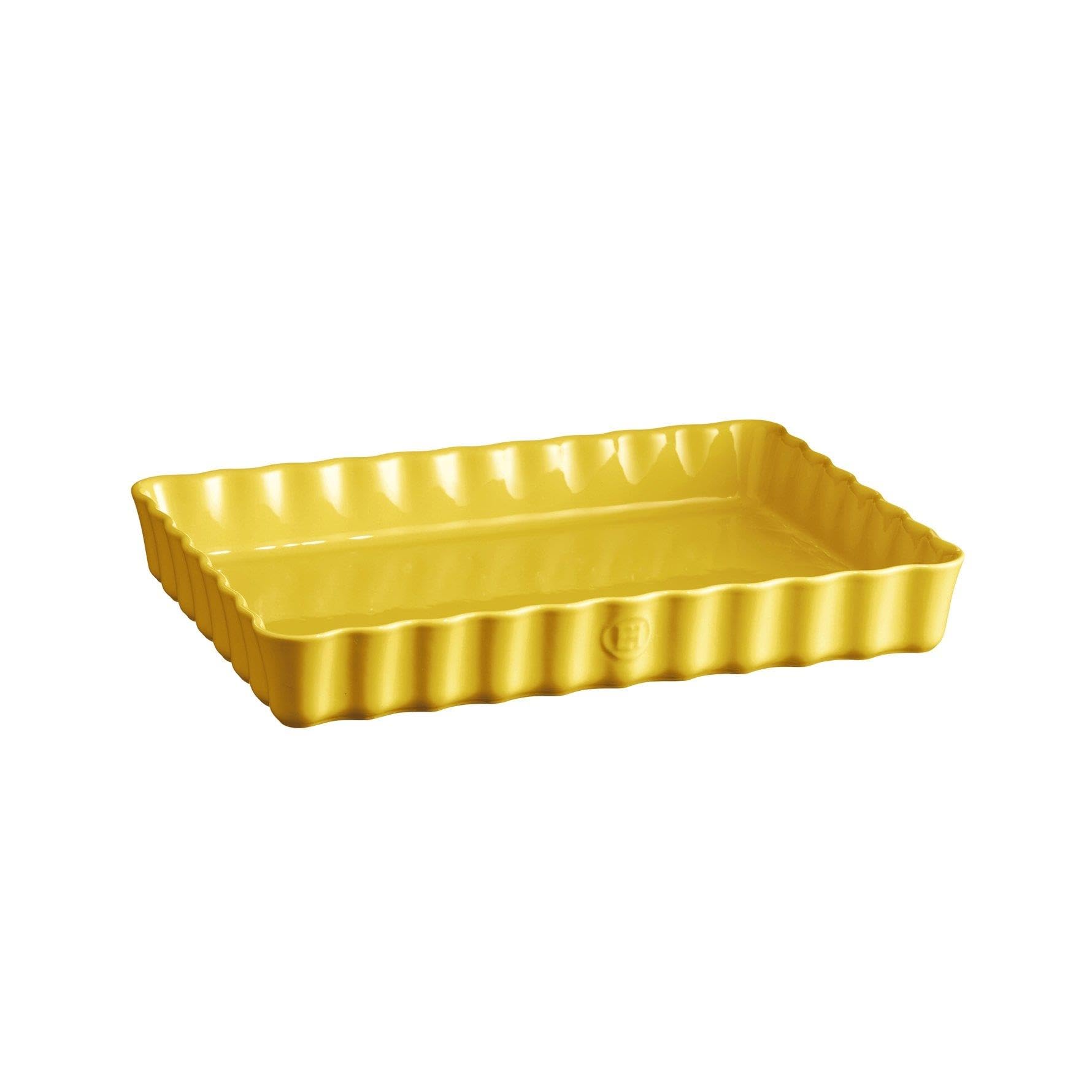 Emile Henry EH906038 Tourtière Rectangulaire, Jaune Provence, 33,​5 x 24 x 5 cm