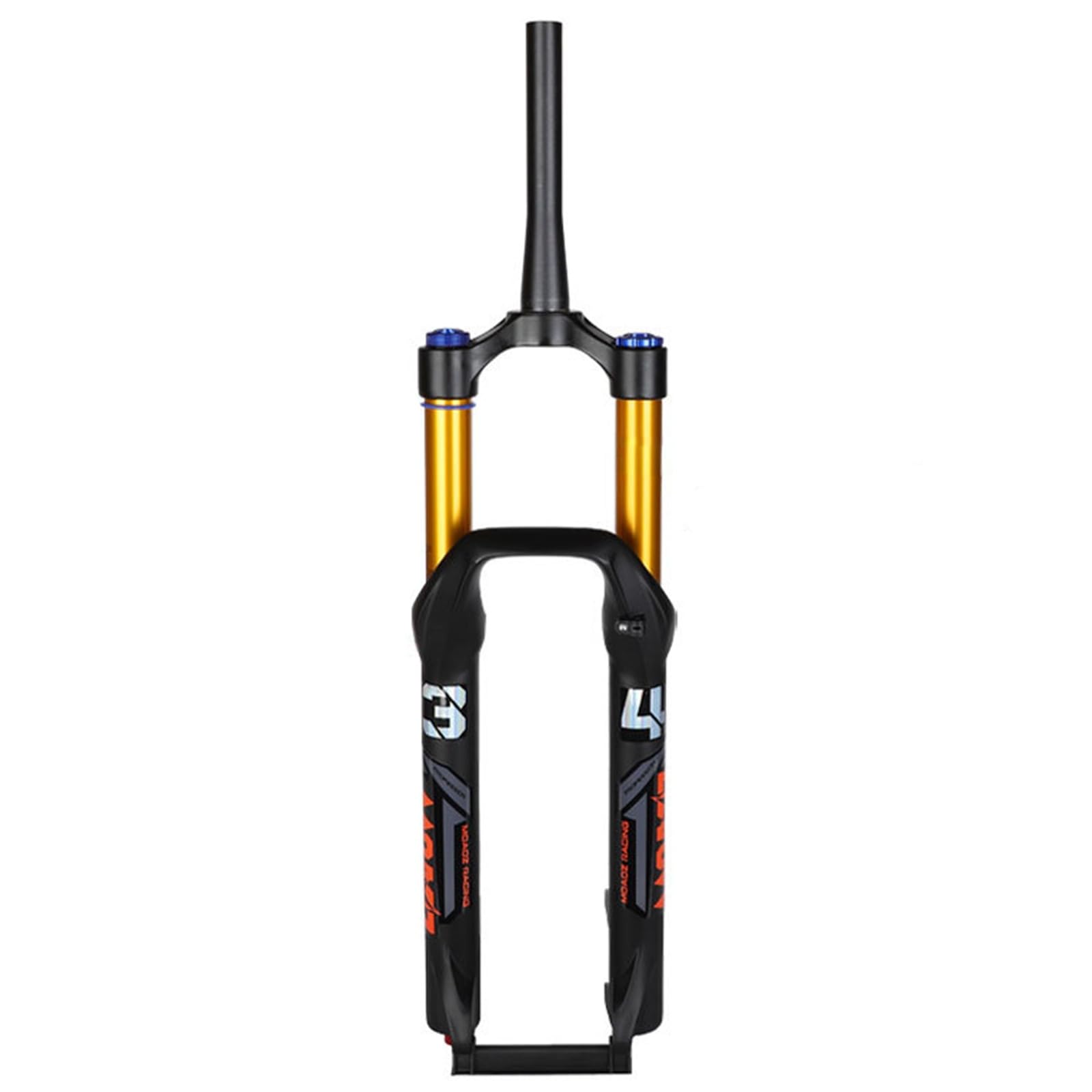Fourche VTT à Suspension pneumatique, débattement de 140 mm, Tube Droit/Conique de 1 1/8", axe traversant, réglage du Rebond de 9 mm, débattement de 26/27,5 Pouces.