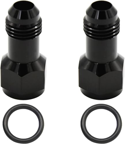 Miniatura 3 de KRD PERFORMANCE 2 piezas de aluminio 6AN hembra a 6AN macho, conector adaptador de extensiones AN6 con anillo tórico, negro, longitud total 1.476 in