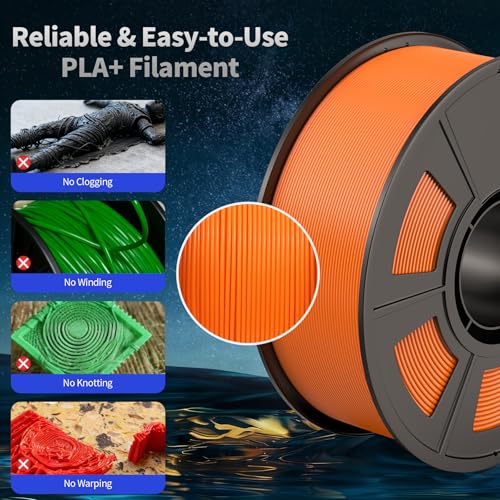 Image of Hyper PLA+ 3D Printer Filament, High Toughness PLA Plus 3D Printing Filament 1.75mm, Enhanced Strength, Compatible with Bambu Lab & Most FDM 3D Printers, 1kg Spool (Black)