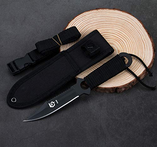 Gasher Scuba Diving Knife With Leg Straps & Sheath, Razor Sharp - Lightweight Diving Equipment For Spearfishing, Snorkeling, Hunting, Rescue & Water Sports #TOP1