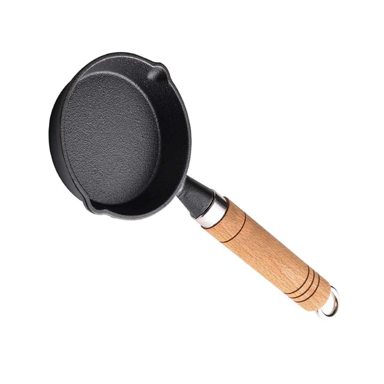 Kleiner Omelettpfanne aus Eisen mit Holzgriff 16cm Kleine Bratpfanne zum Gleichmäßigen Erhitzen für Frühstück und Restaurant