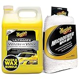 Meguiar's Ultimate Wash and Wax Bundle with Meguiar's Microfiber Wash Mitt, Perfect for Completing a Car Wash, Getting a Brilliant Shine, and Protecting Your Car’s Finish, Safe for all Car Exteriors