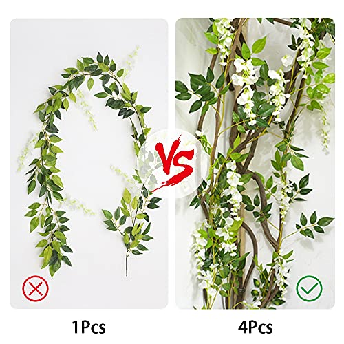 Jaragar Ghirlanda di fiori, 4 fiori artificiali di...