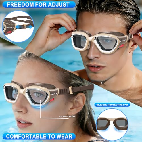 Image of Whale Swim Goggles, HD Anti-Fog Goggles, Unisex | 100% UV Protection | Anti-Fog Design Clear Wide-Angle Underwater View