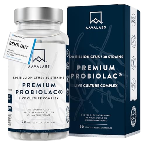 Premium Kulturen Komplex Darmflora 120MrdKBE, 30 Stämme Darmbakterien Probiotika: Lactobacillus Gasseri, Lactobacillus Reuteri, Lactobacillus Rhamnosus + Zink - 90 Stück Premium Kulturen Komplex Darmflora 120MrdKBE, 30 Stämme Darmbakterien Probiotika: Lactobacillus Gasseri, Lactobacillus Reuteri, Lactobacillus Rhamnosus + Zink - 90 Stück