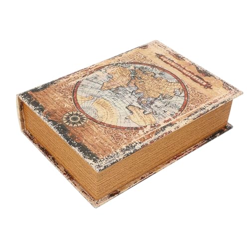 Cyrank Boîtes à livres décoratives en forme de livre vintage, boîte de rangement en bois avec couvercle pour décoration de la maison, compartiment secret,...