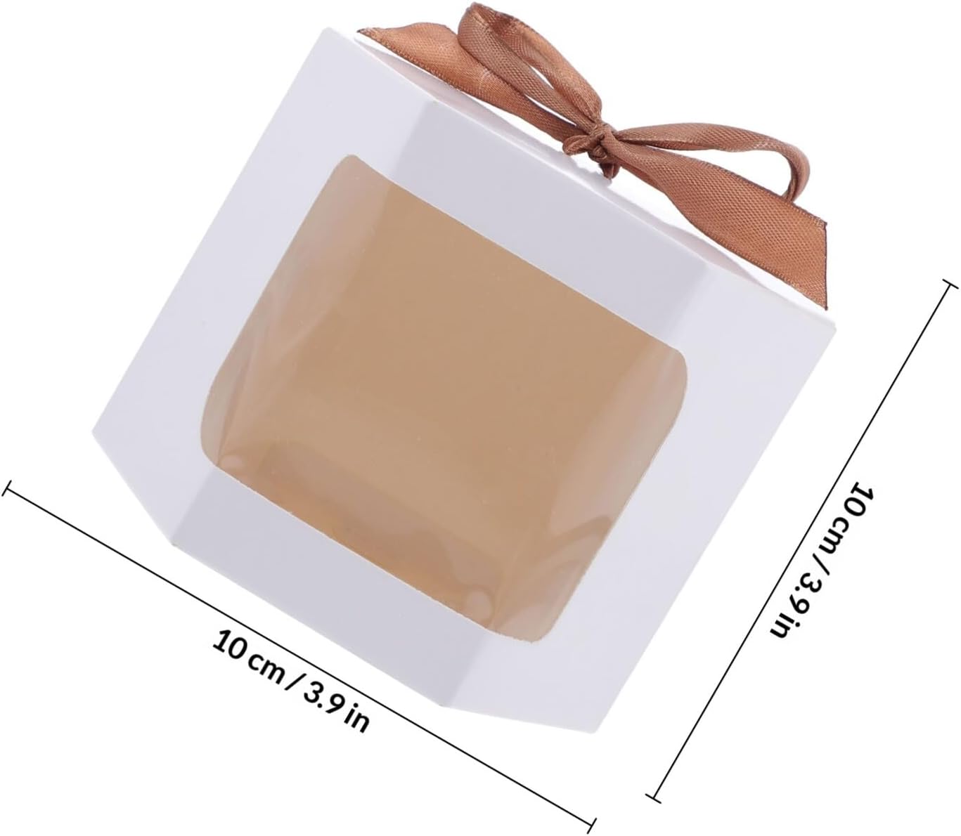VICASKY Bowknot Boxes 6pcs 10x10x10cm Portable Cake and Cookie Packaging Case Paper Boxes for Wedding Favors Valentine’s Day Treats Candy Party Supplies image 2