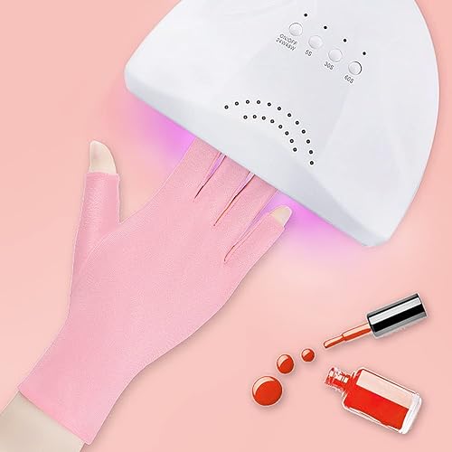 Miniatura 5 de Pimoys Guantes anti UV para lámpara de uñas, guantes de manicura de luz, guantes de protección UV, guantes de luz UV sin dedos para lámpara de uñas