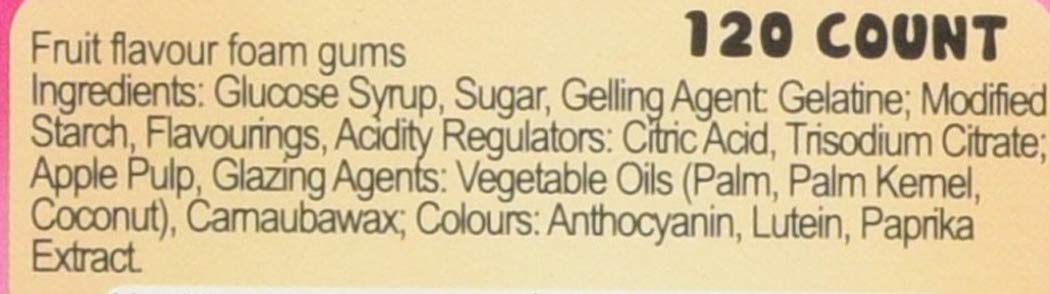Swizzels Fun Gums Giant Teeth and Toothbrush Gummy Foam Sweets (120 Count Tub)