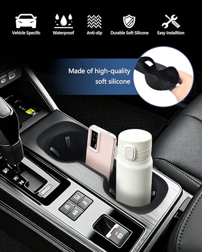 Image of Cup Holder Inserts for 2026 Subaru Outback Accessories, Non-Slip Silicone Center Console Protector Organizer to Prevent Spills & Scratches for Outback Interior Accessories