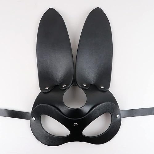 Miniatura 5 de Máscara de media máscara de conejo sexy de lujo para adultos, con orejas largas, para mujer, disfraz de fiesta de cosplay