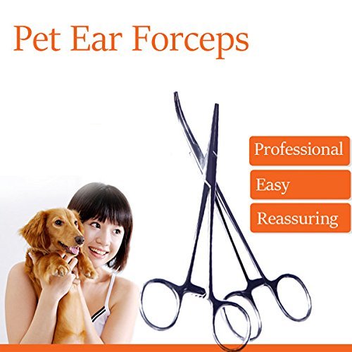 Big Bazaar Bazaar Pet Dog Cat Forceps Tweezers Ear Hair Puller Straight Cured Forceps Beauty