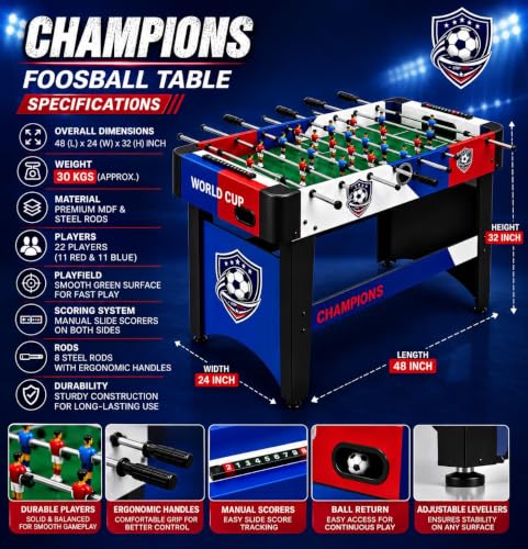 Image of STEP OVER Grandmaster Pro Strongman Foosball Table ||Limited Edition || Strong and Sturdy Model for Adults & Kids ||Home, Office, Resorts, Hotels,Schools|| Heavy Duty|| 2026 Edition
