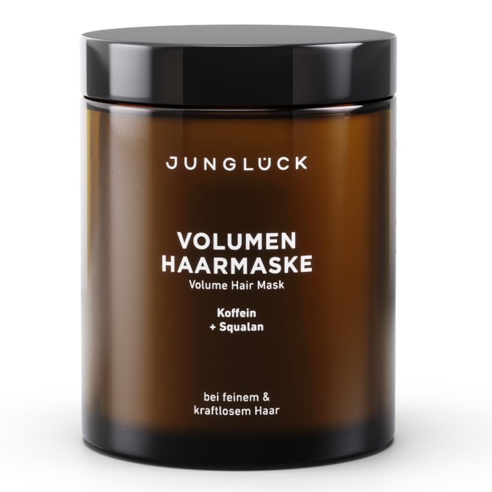 JUNGLÜCK Volumen Haarmaske - Vegan | Ohne Silikone & Mikroplastik - Intensive Pflege Mit BIO Aloe Vera, Birkenwasser und Apfelessig & Squalan | Haarkur für Feines, Kraftloses Haar