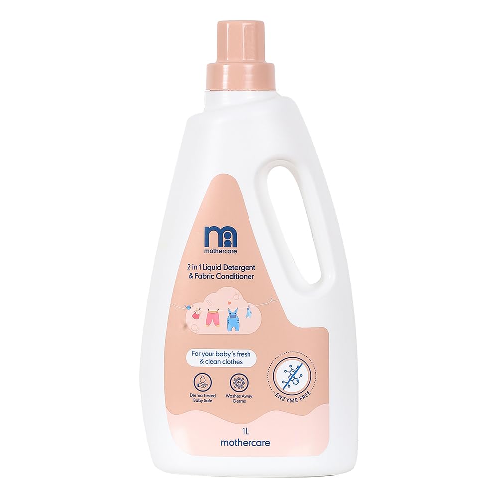Mothercare Baby Unisex LD01 Mild and Dermatologically Tested Fabric Detergent and Cleanser, White, 1 L-image-24