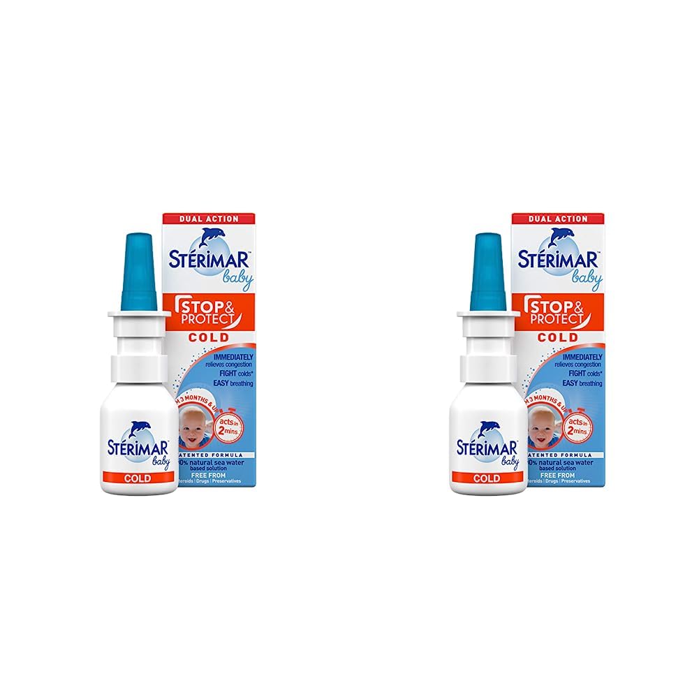 STÉRIMAR Baby Stop & Protect Cold - 100% Natural Sea Water Based Nasal Spray - 15ml Pump (Pack of 2)