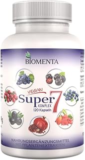BIOMENTA Super7 – 120 hochdosierte Multifrucht Kapseln - Berry Mix mit OPC + Cranberry + Goji Berries + Aronia Beeren + Granatapfel + Acai + Heidelbeeren - vegan - Premiumqualität