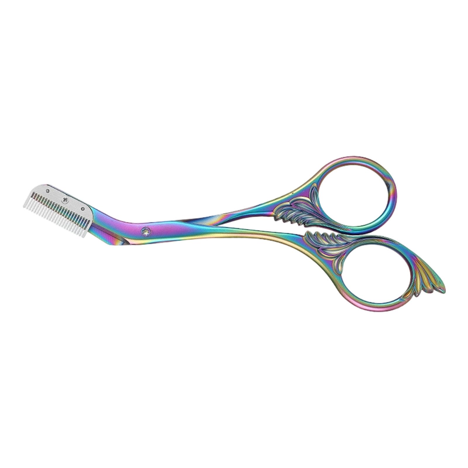 Hzbb Women's B Multipurpose Stainless Steel Eyebrow Trimmer Scissors With Com For Trimming And Styling Stainless Steel Eyebrow Scissors