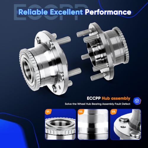 Image of ECCPP 2-Piece 512269 Rear Wheel Hub Bearing for Mazda Protege 2000-2003 | for Mazda MPV 1989-2006 5 lugs w /ABS Sensor Pre-Greased Sealed