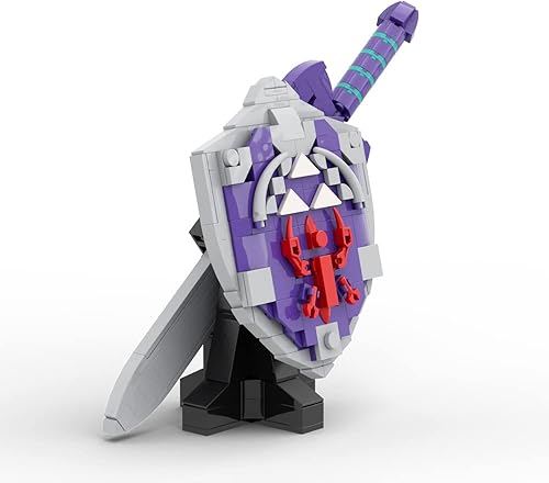Miniatura 7 de Kit de bloques de construcción Breath of The Wild, Master Sword y Hylian Shield, juego de bloques de construcción Micro Hyrule (368 piezas),