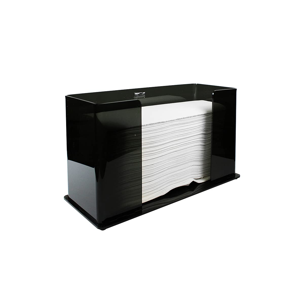 TrippNT Counter Top pulido acrílico plegado papel toalla dispensador en 3 colores: transparente, blanco o negro, 11 1/4 x 6 5/8 x 4 5/8 pulgadas WHD