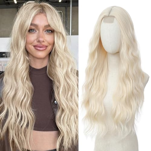 Perruque blonde 613 longue perruque synthétique réaliste pour cosplay