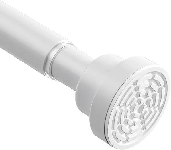 Tension Curtain Rod 30 To 76 Inch White Tension Rods Adjustable Spring Loaded Curtain Rods 7/8" No Drilling Tension Rods For Windows Bedroom Closet Doorway Door