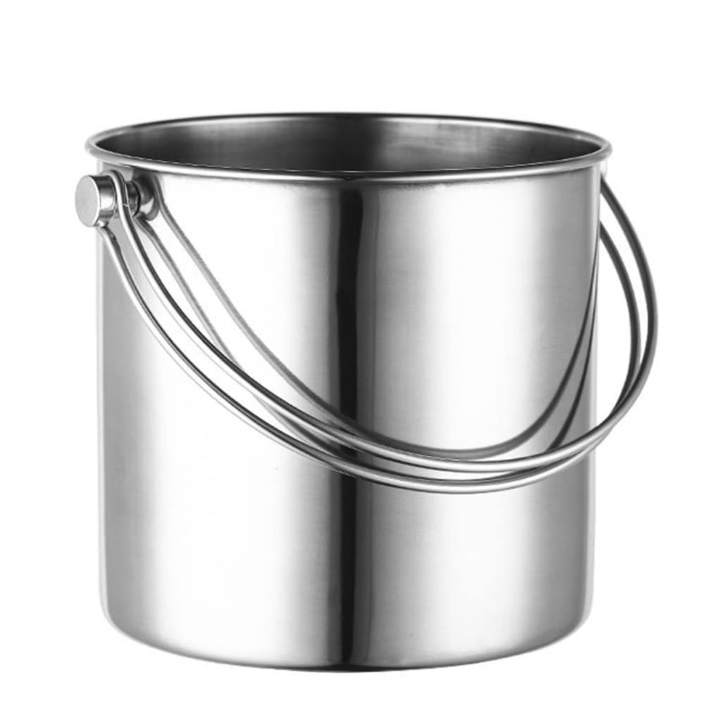 Cubo Hielo Cubo De Hielo Acero Inoxidable con Asa, Barra Gruesa, Champán, Vino, Contenedor Barril para Bar Accesorios Barra(1.8L)