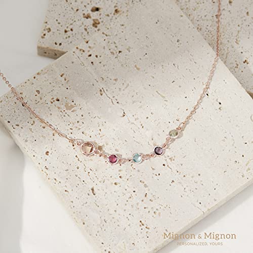 Personalized Mother And Child Necklace Multiple Birthstone Necklace For Women Custom Family Birthday Jewelry For Mom Christmas Gifts Best Friend Bridesmaid Gifts Mothers Day Gifts -Bsn-Mc #TOP5
