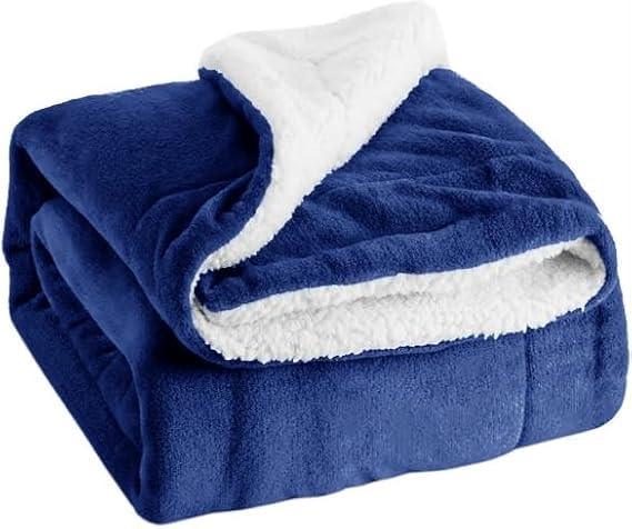 ZZZMRH Sherpa Fleece Blanket Throws for Sofas Large Blankets – Thick Warm Blanket Reversible Microfiber Bed Throws – Fluffy Bedding Blankets for Beds(Teal, Double(150x200cm))