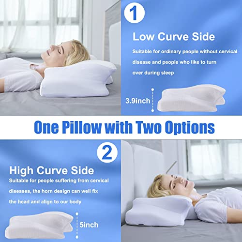 Homca Cervical Pillow Memory Foam Pillow, 2 In 1 Contoured Orthopedic Pillow For Neck And Shoulder Pain Relief, Ergonomic Neck Pillows For Side Back Stomach Sleepers #TOP5