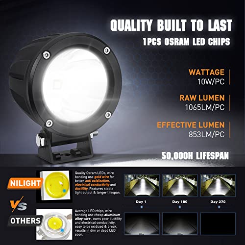 Image of Nilight 2 PCS 3 inch Spot Round LED Light Pods