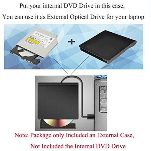 Image of External USB 3.0 Enclosure Case for Slim 9.5mm SATA Optical CD /DVD / Blu-Ray Drive‚
