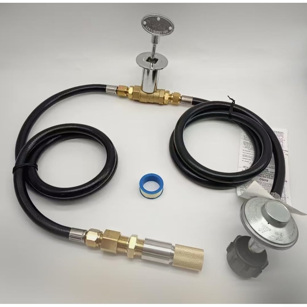 Minhe Kit de manguera de gas propano de 150 K BTU con accesorios de latón y válvula mezcladora de aire para calefacción de barbacoa al aire libre