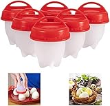 Cualquier olla disponible: las calderas de huevos tienen un diseño plano para un fácil almacenamiento en cualquier cocina. Se adapta perfectamente a cualquier olla, no hay necesidad de preocuparse por el tamaño de la olla. Desmontable y práctico, puedes poner 6 huevos en la olla según tus necesidades.